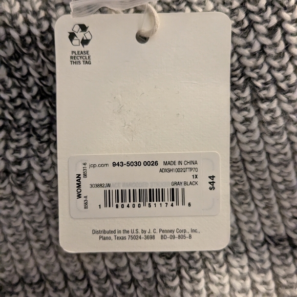 A.N.A. 1X Variegated Gray Thick Knit Sweater NWT - Picture 2 of 3